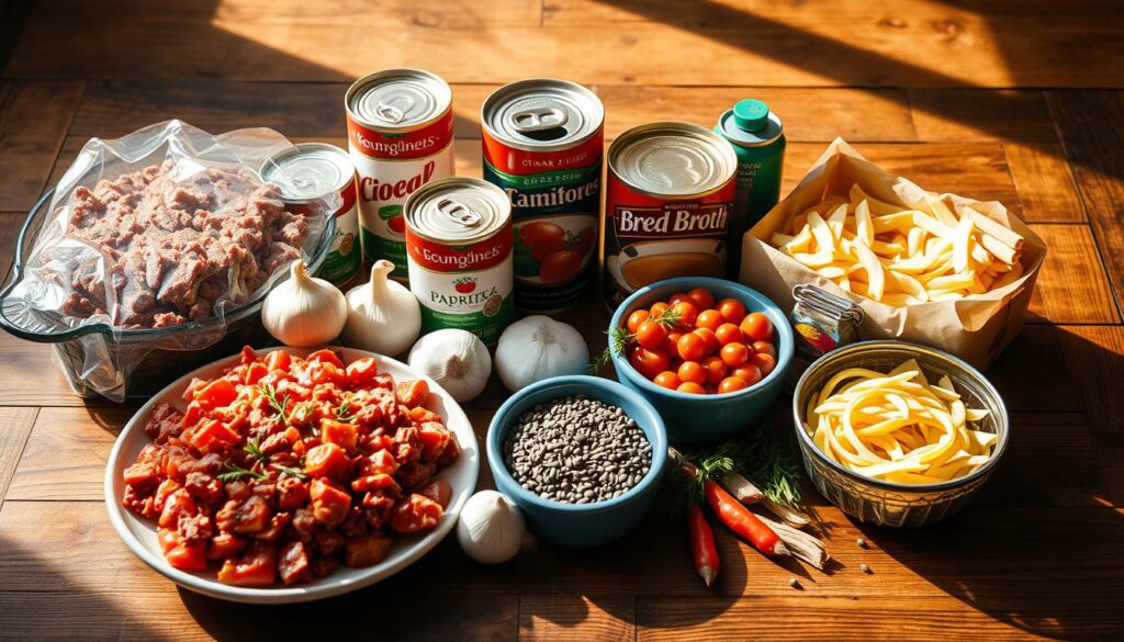 American Goulash ingredients