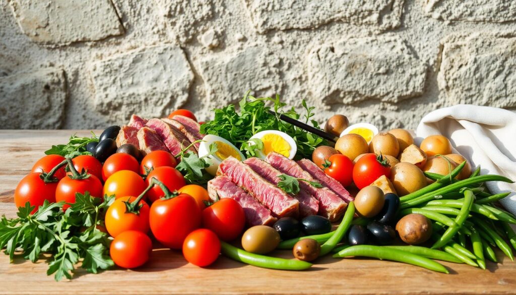 Salade Niçoise ingredients